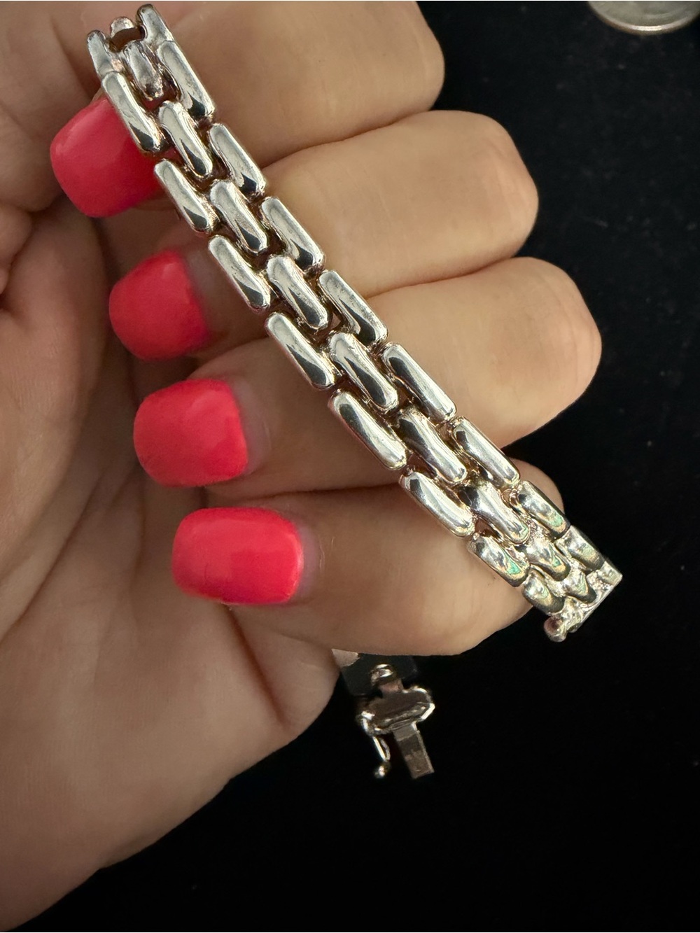 925 Sterling silver Italy panther link bracelet. Brick
